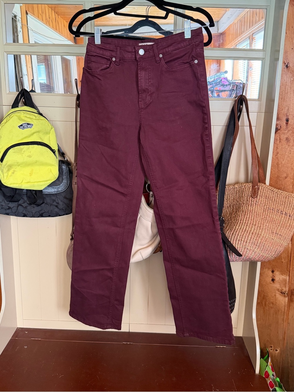 Oat New York Women's Straight Jeans in Burgundy